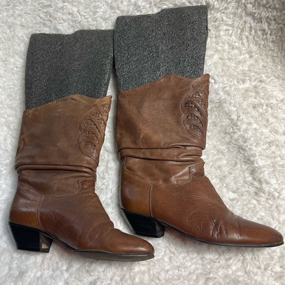 Laura made in Italy leather Brown Cowboy boots EUR Size 38 - Picture 4 of 10